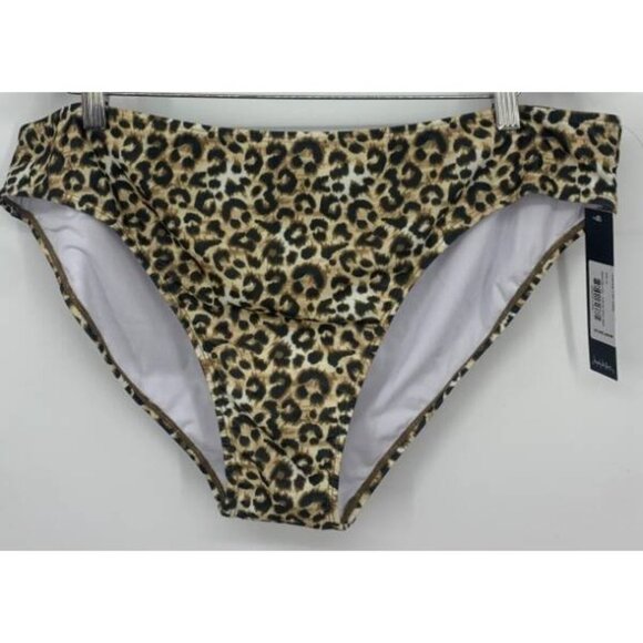 Nicole Miller Tier Tankini Swimsuit Women Plus Size 1X Cheetah Brown NWT New B88 - Picture 5 of 12